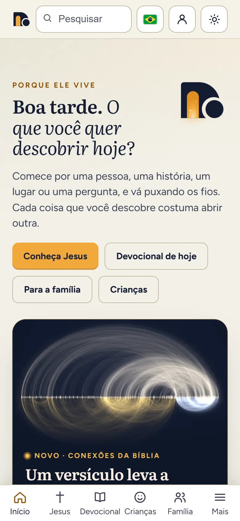 Porque Ele Vive no celular, como app instalável